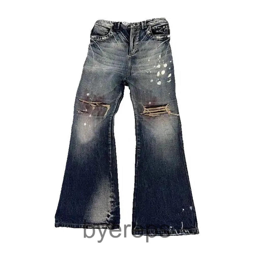 No E Mosen Flared distressed denim
