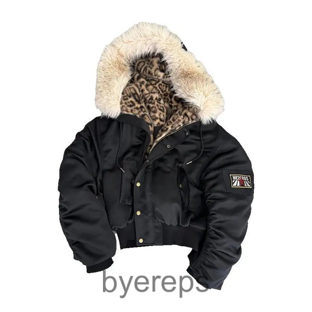 No E Mosen Leopard fur jacket