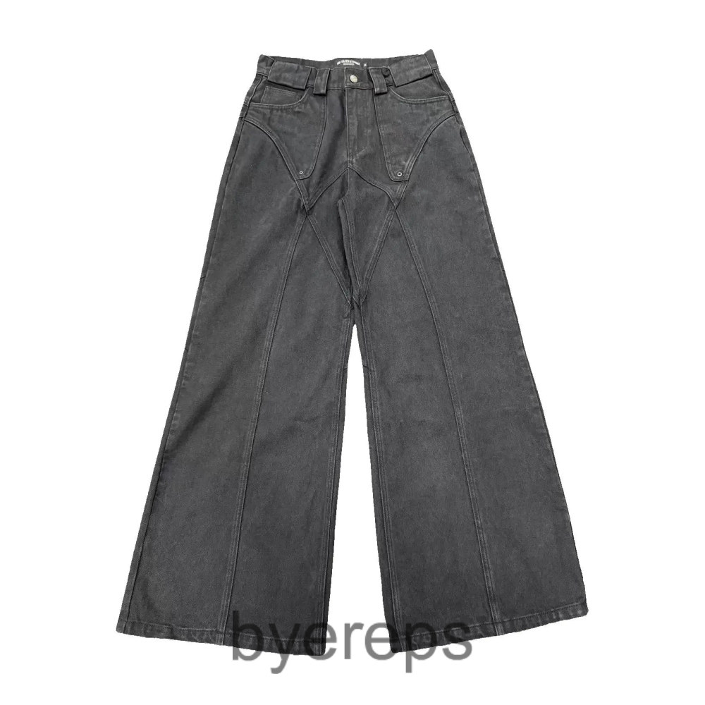 No Faith Studios faded wide denim