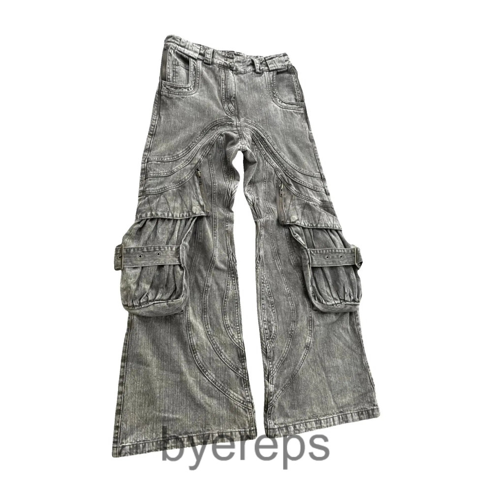 No Faith Studios Multi pocket wavy denim
