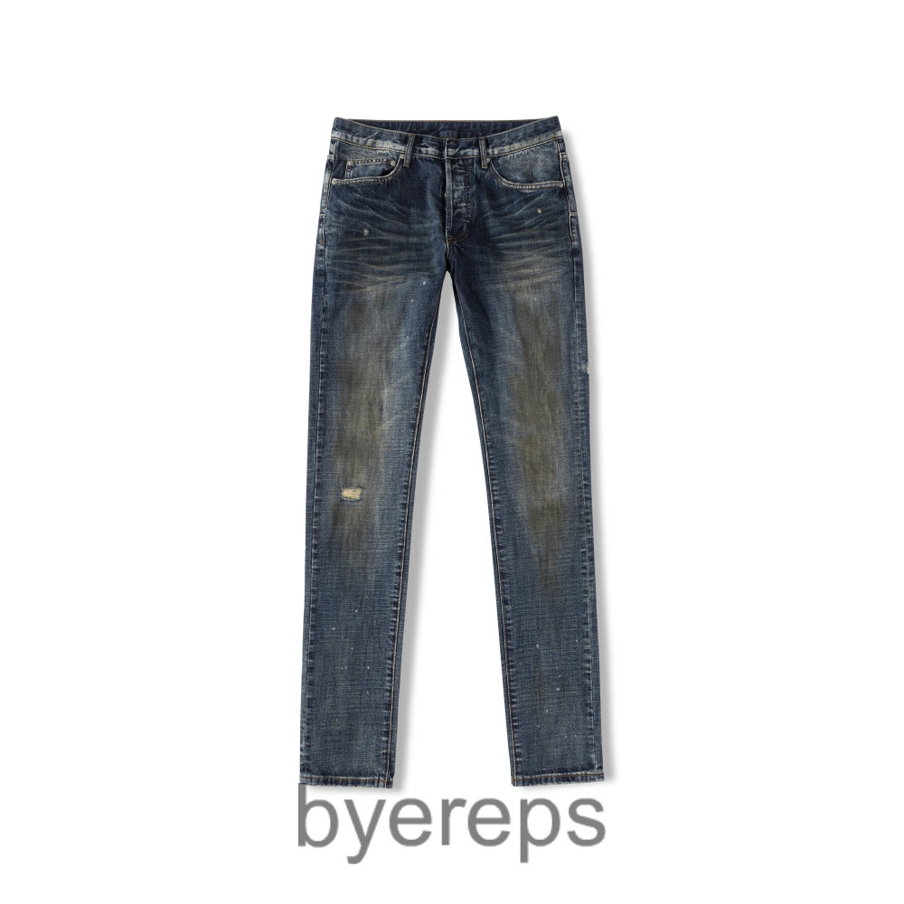 No Faith Studios Washed Distressed Blue Jeans