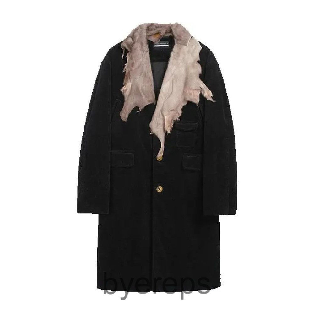 Nothingnessworld W1/Mottled Fur Collar Series Irregular Coat