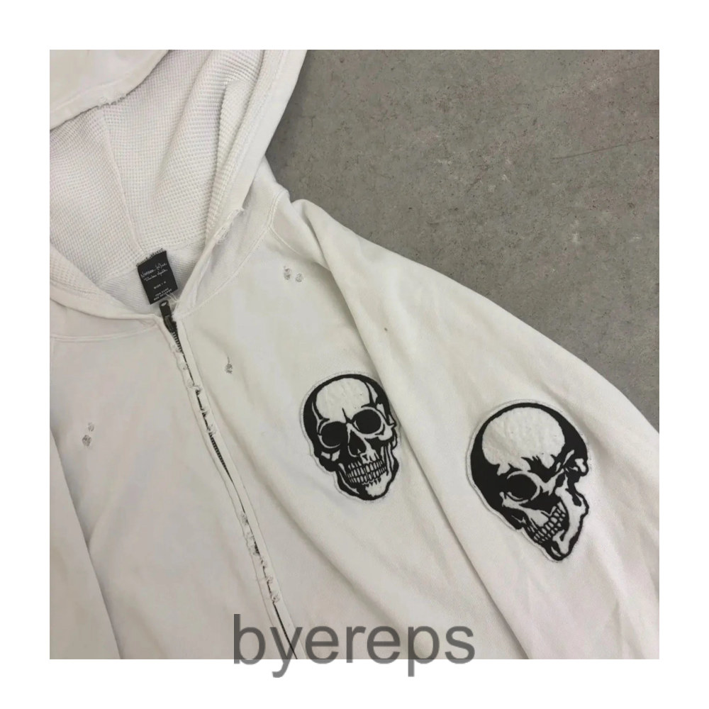 Number Nine White Skull Hoodie