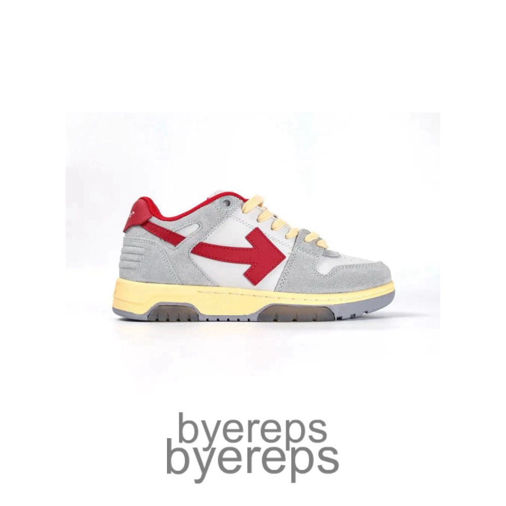 Off-White Out Of Office Low Tops Light Grey Red