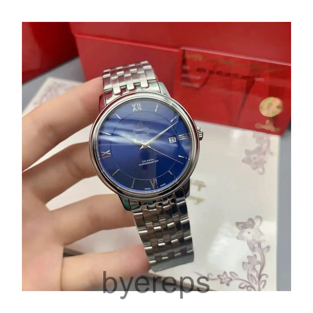Omega Watch De Ville Leather Strap Black