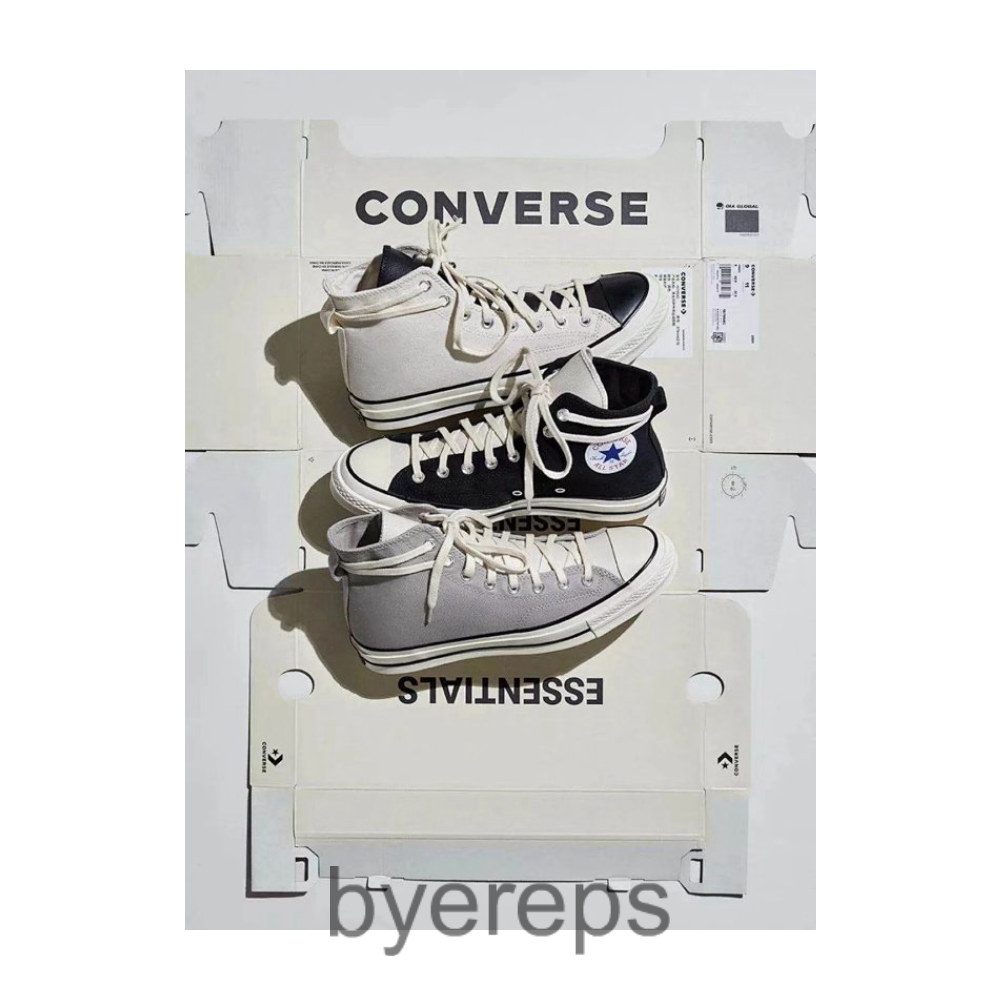 (one yard larger) double-walled vulcanized blue bottom Fear Of God 1970s fog joint high-top canvas shoes