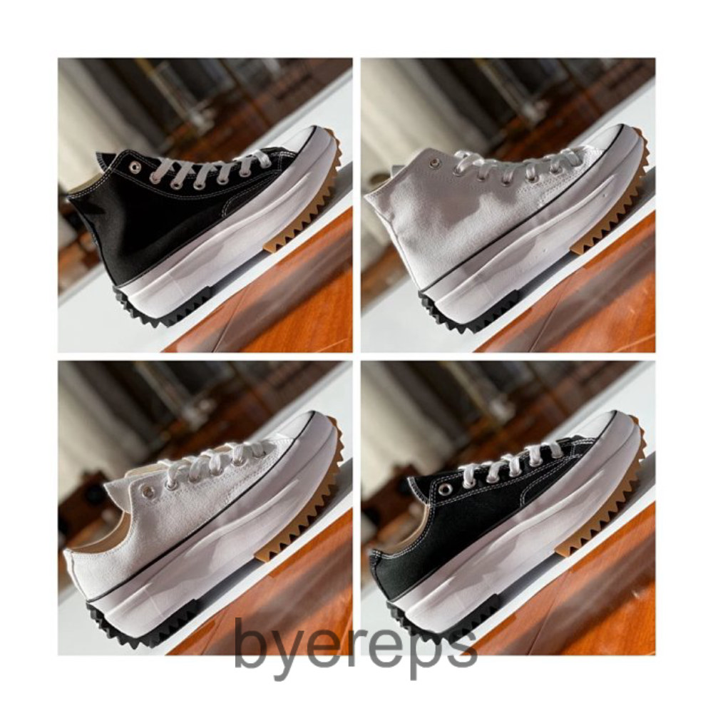 (one yard larger) Run Star Hike Height Increase Contrast Thick-soled Canvas Sneakers Casual Shoes Super-muffin Sawtooth-soled Fashion Canvas Shoes