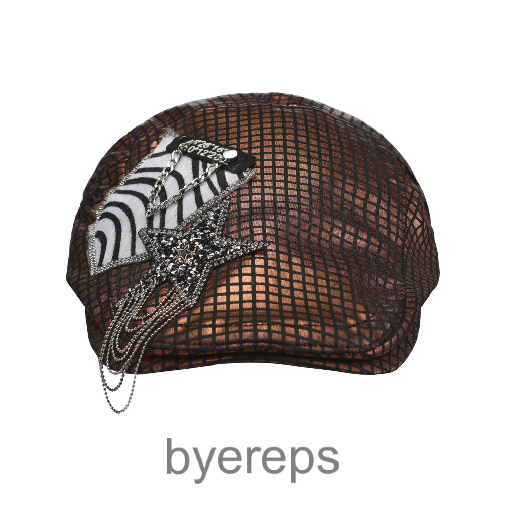 OoopsOnline patchwork exotic leather cap