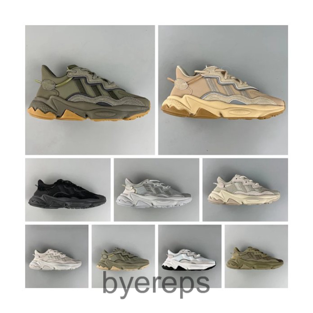 Ozweego Pipe Torre Shoes Olive Green Raw Rubber Coconut Casual Running Shoes EE6461
