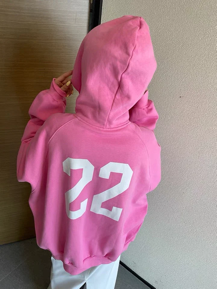 Pink Number 22 Print Hoodie