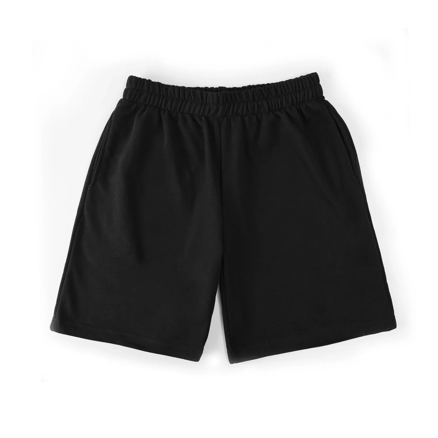 Plain Black Cotton Shorts