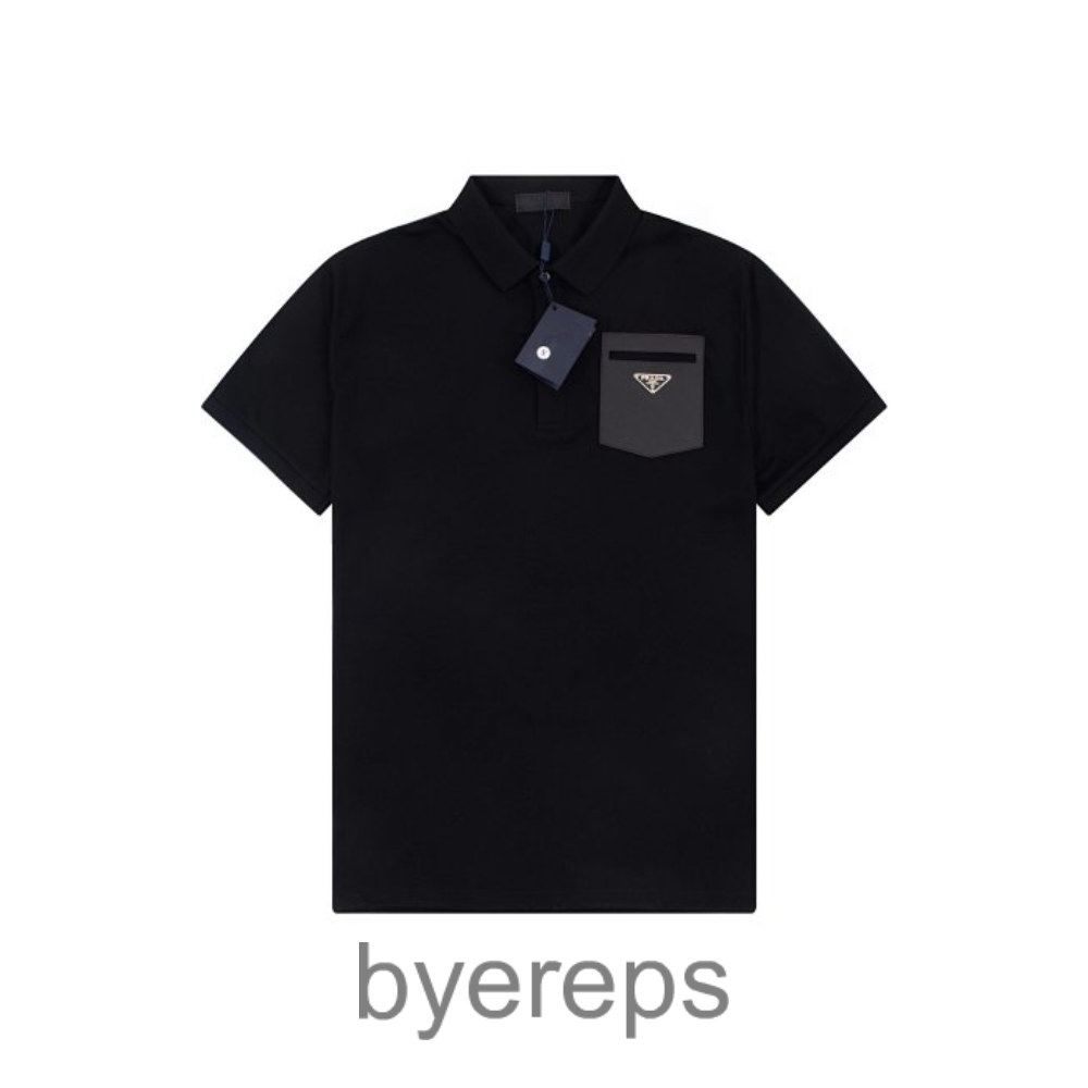 PRA Chest Triangle Marker Business Style Minimalist Metal Triangle Brand Classic Edition Letter Polo Shirt