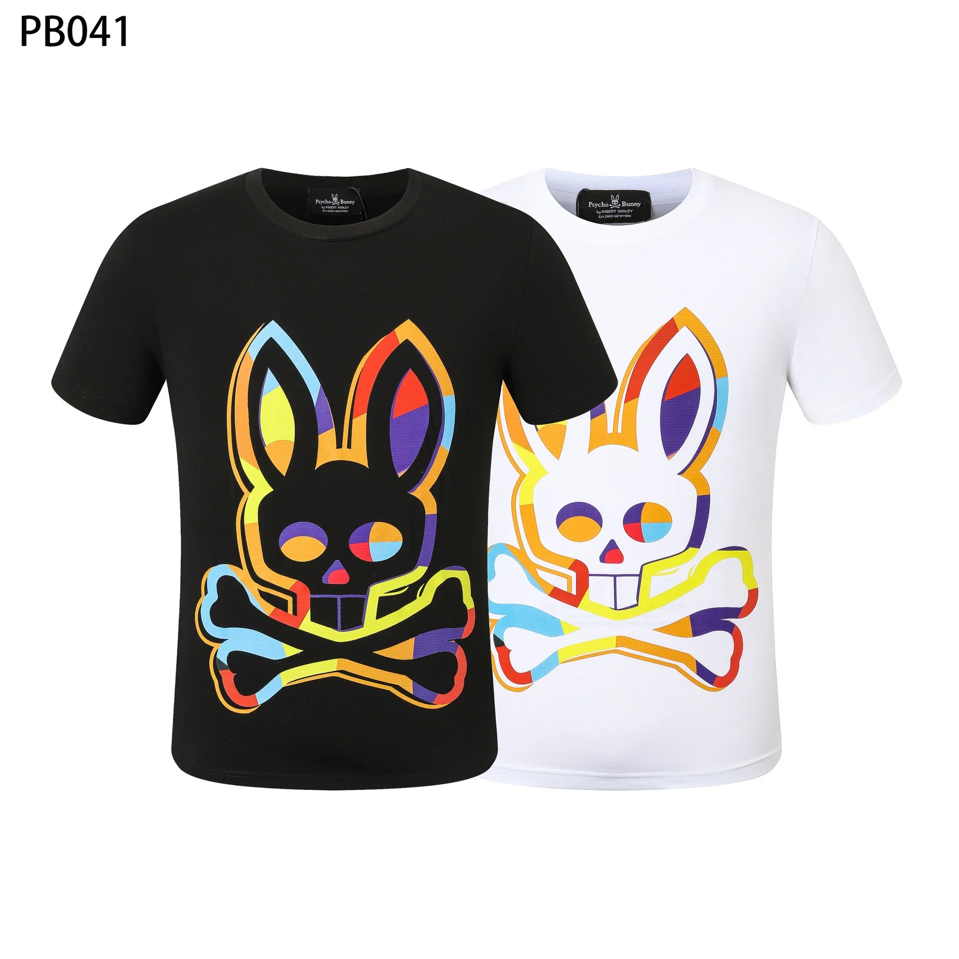 Psycho Bunny Colorful Skull & Crossbones Rabbit Graphic T-Shirt