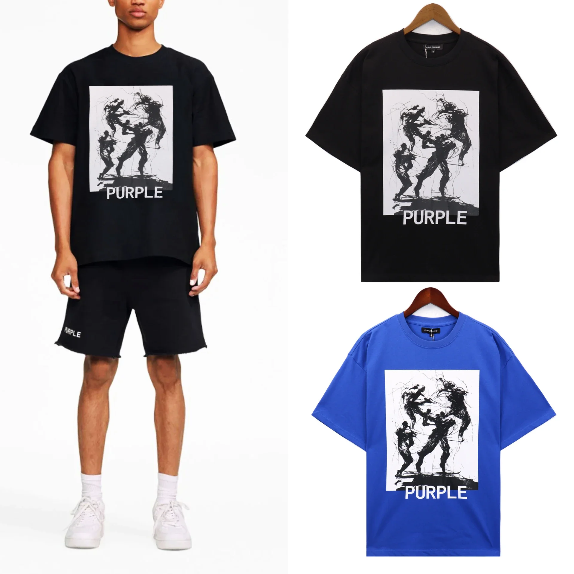 Purple Brand Fight Print T-Shirt