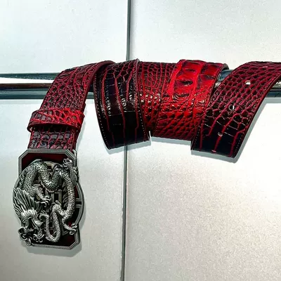 Red Crocodile Belt