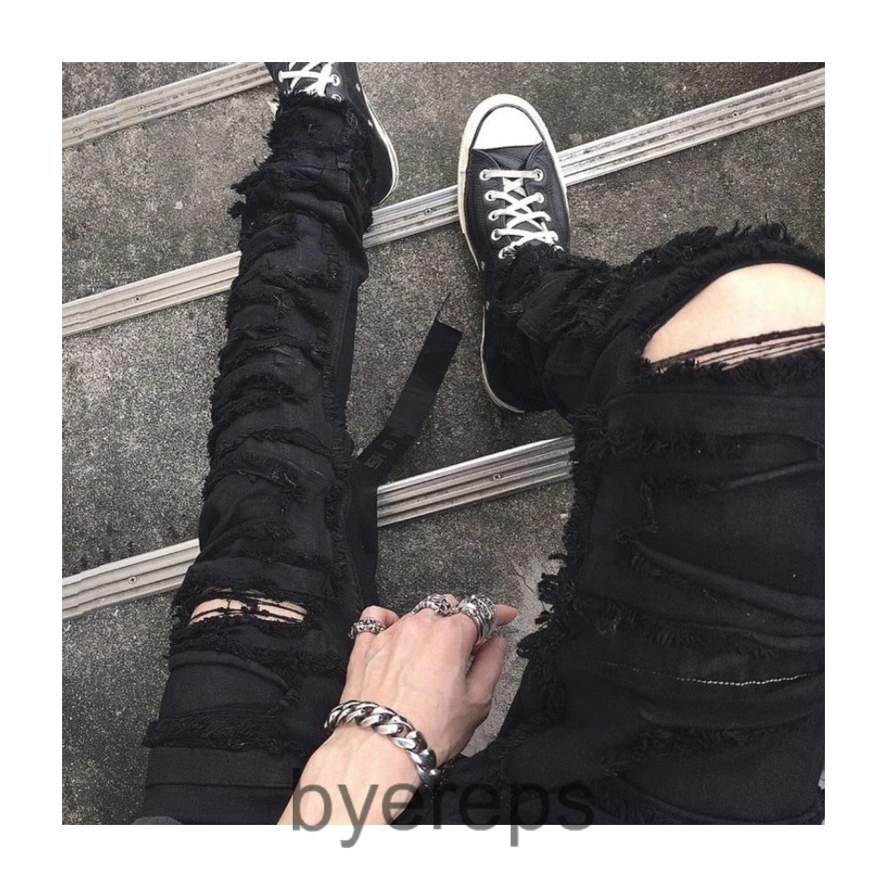 Rick Owens Destroyed Tyron Cut Denim (waxed)