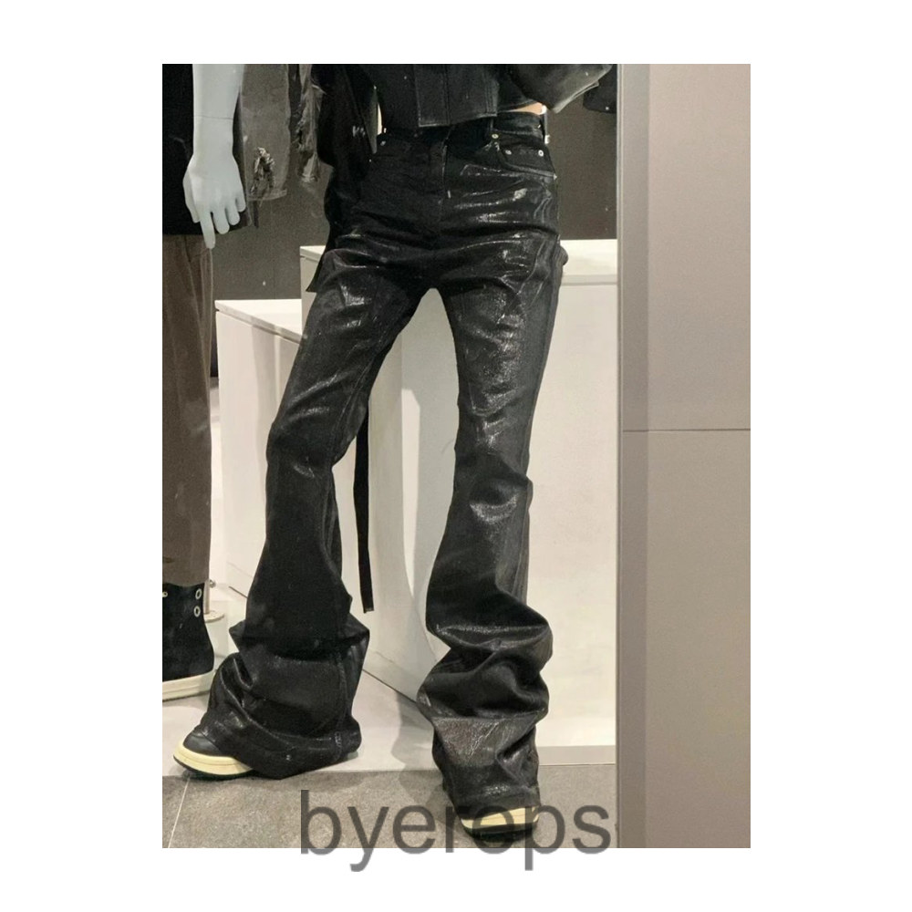 Rick Owens DRKSHDW Waxed Flared Jeans — photo 3 of 4