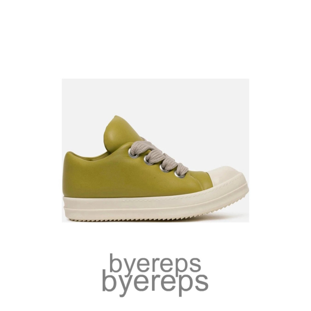 Rick Owens Jumbo Lace Padded Low Ramones In Acid Milk