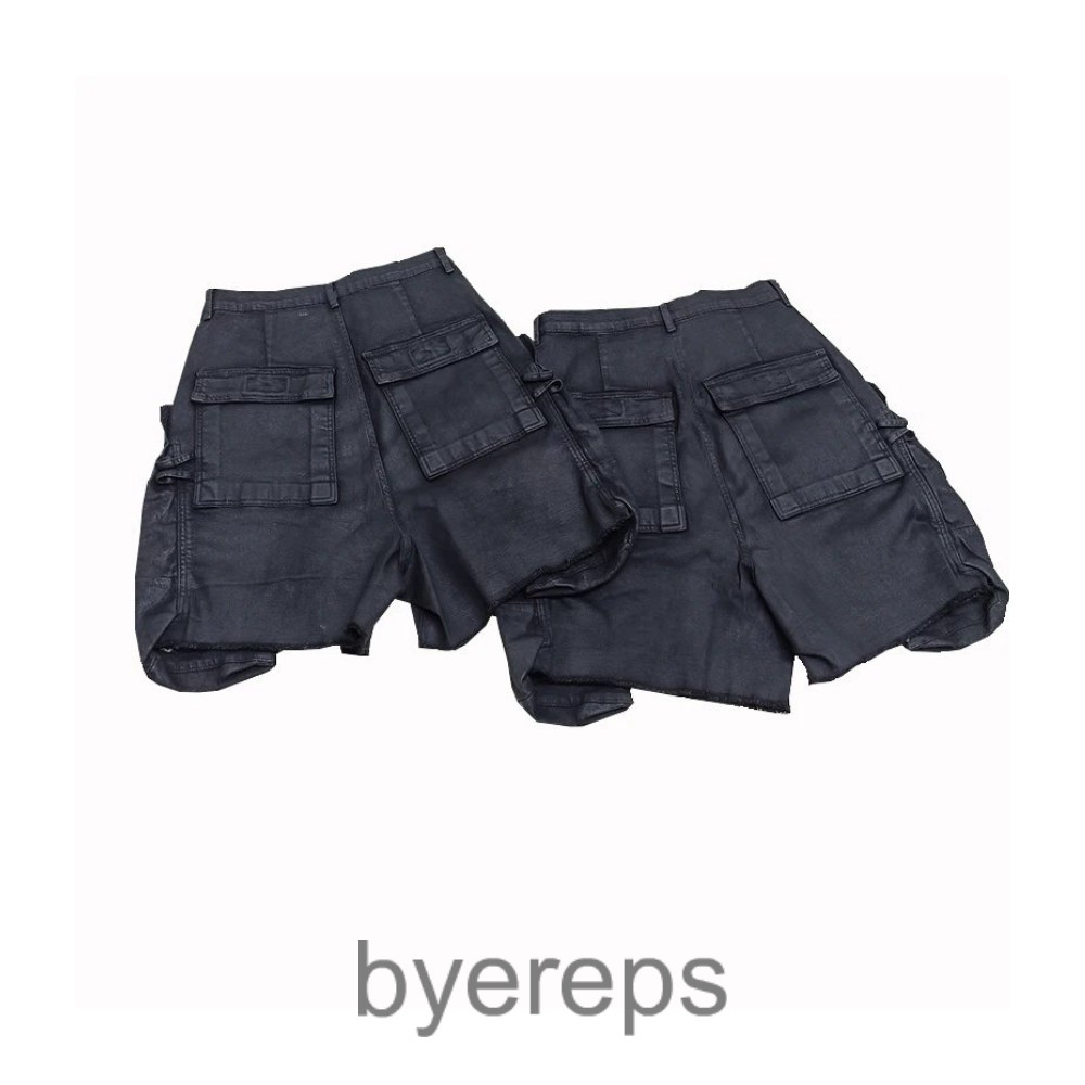 RIck Owens Waxed Denim Shorts — photo 3 of 4