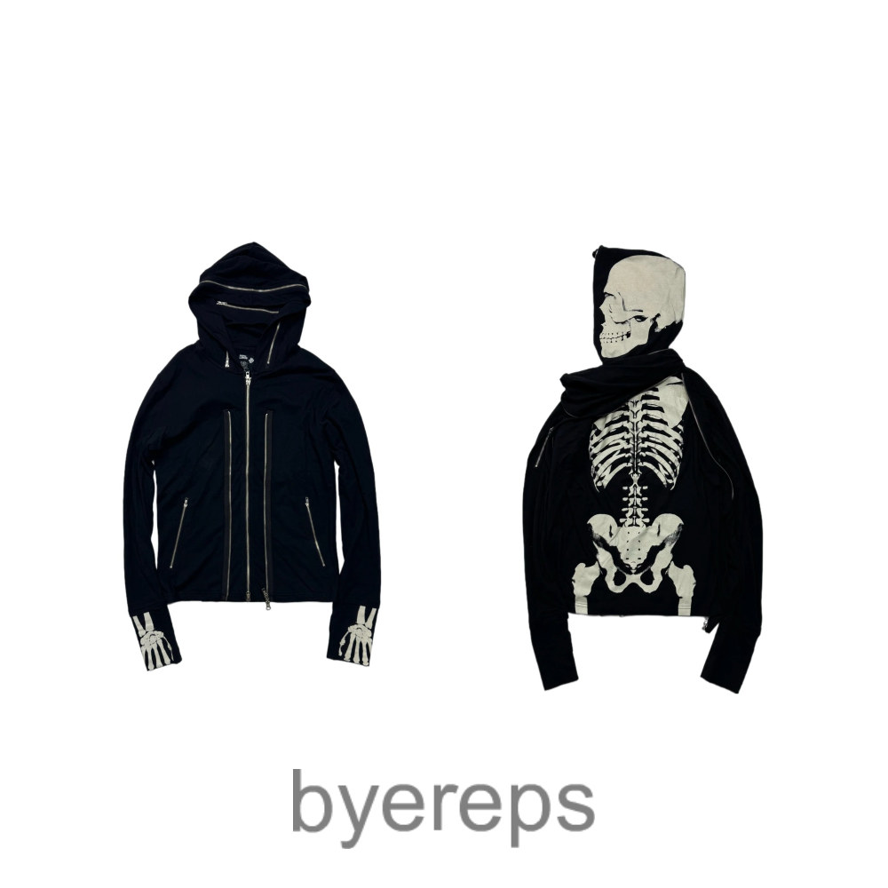 Ripped Paradise PPFM Skull Skeleton Zip Coat