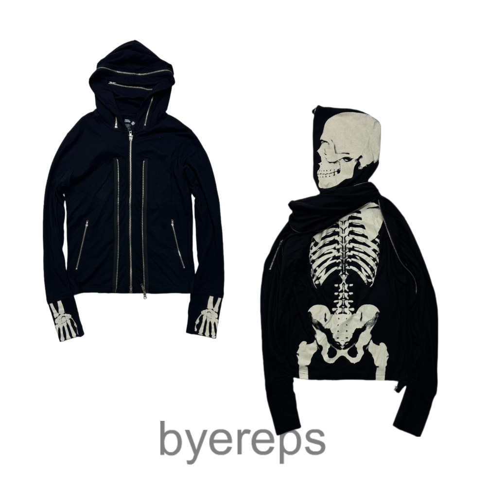 Unbranded Ripped Paradise PPFM Skull Skeleton Zip Coat — photo 2 of 4