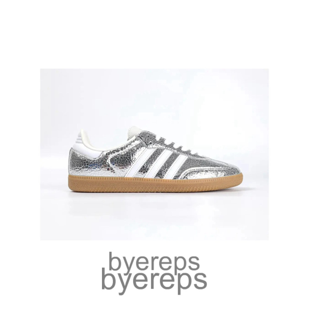 Samba OG Silver Metallic Cracked Leather
