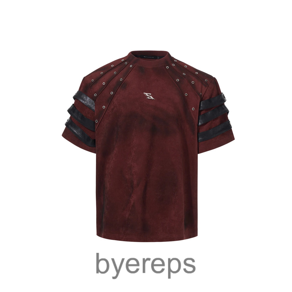 STARTEXCEEDEND Dirty leather layered tee