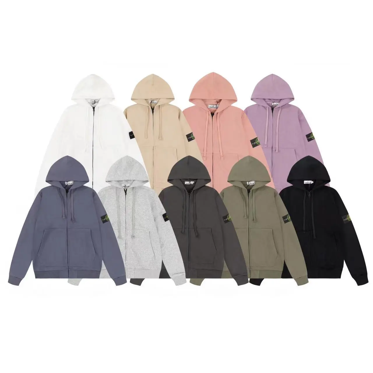 Stone Island Patch Zip Hoodie