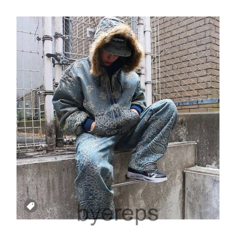 Supreme Bandana-Jacquard Denim Jacket