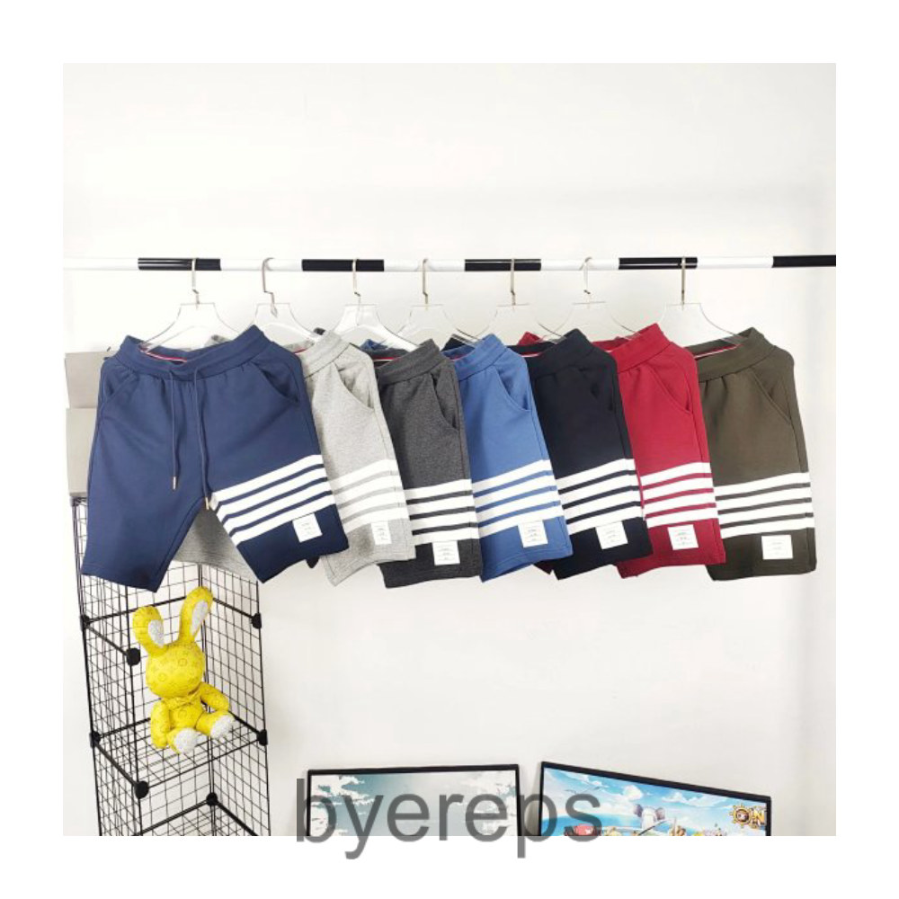TB Basic Classic Yarn-dyed Four Bars Men and Women Couple Star Same Cotton Terry Pants Shorts Casual Pants