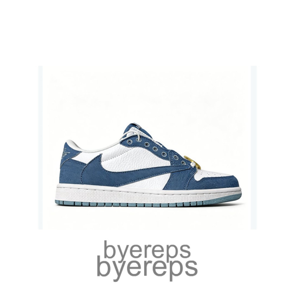Travis Scott X Air Jordan 1 Denim Blue/White