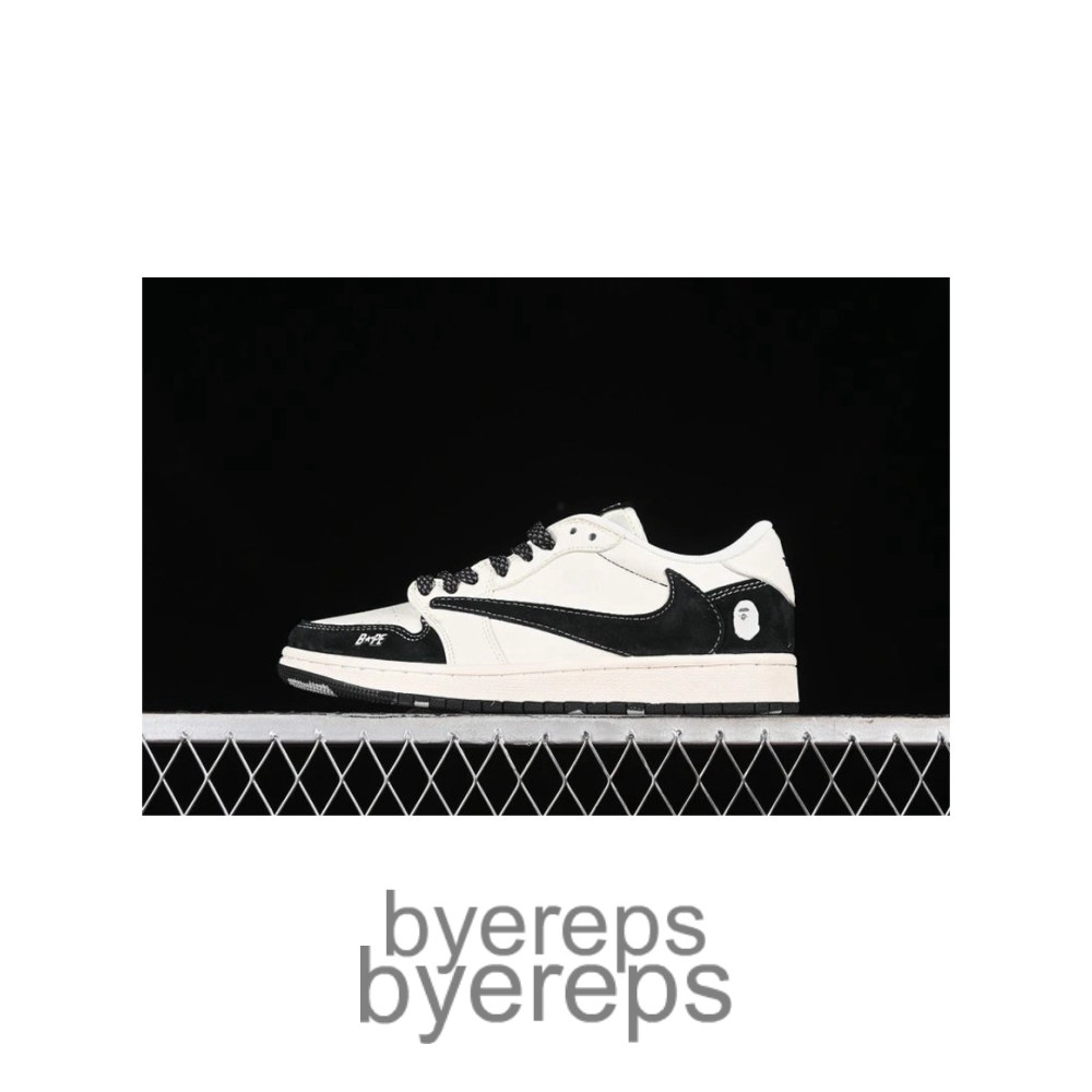 Travis Scott X Fragment Design X Air Jordan 1 Low OG Sp Bape White/Black