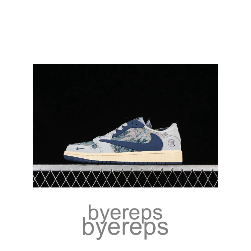 Travis Scott X Fragment Design X Air Jordan 1 Low OG Sp Grey/Blue