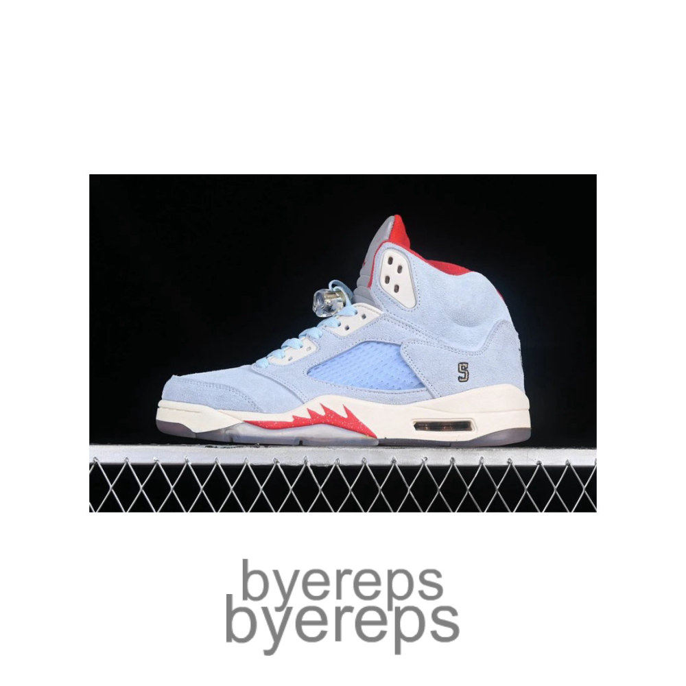 Trophy Room Air Jordan 5 I Ice Blue/Sail-Metallic Gold-University Red
