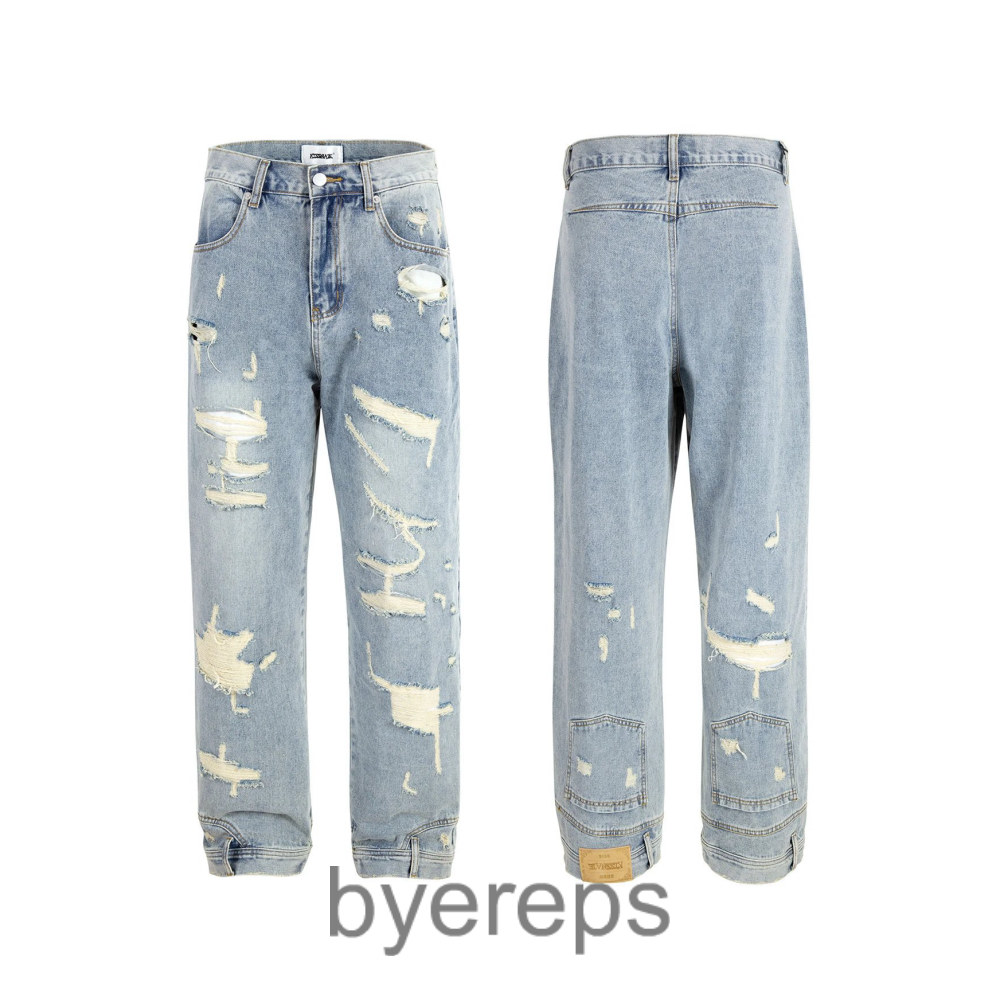 Upside down back pocket jeans