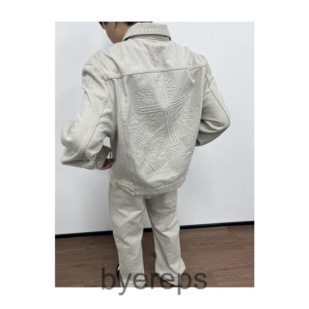 Wanna Lab Embossed cross denim jacket