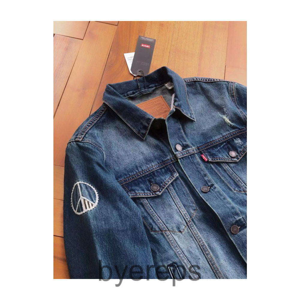Washed Dressed Levi's Ripped Levis Patch Denim Jacket Coat