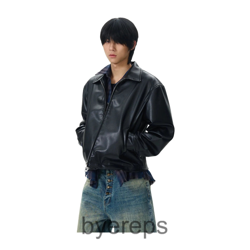 WLNEXT Embossed leather jacket