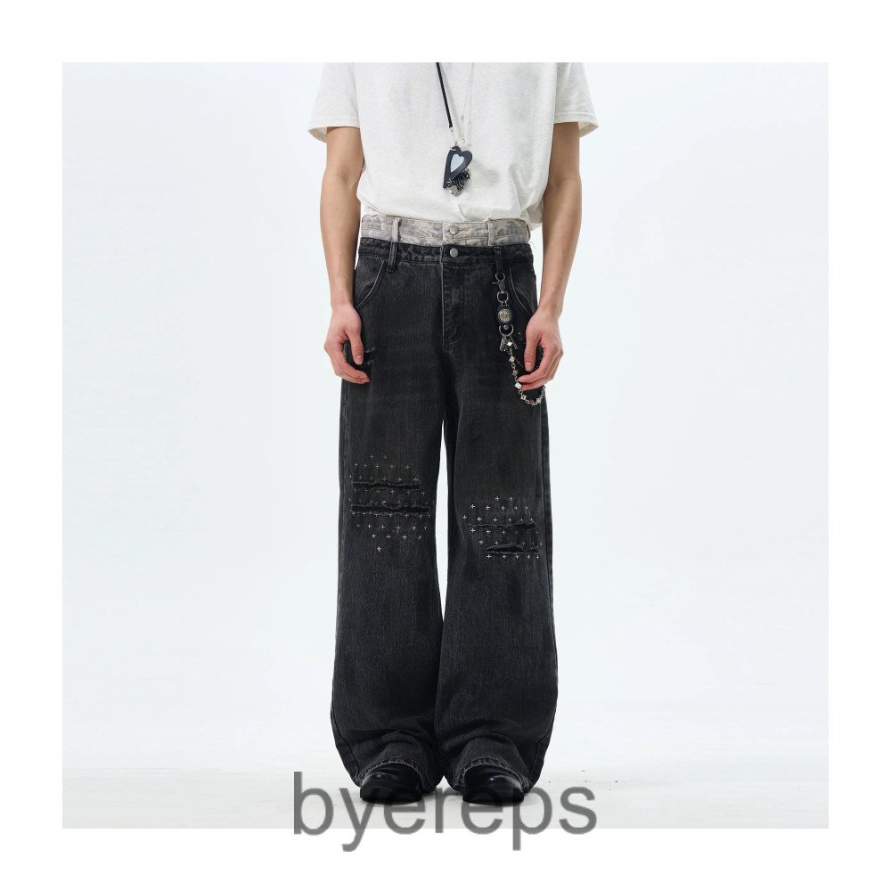 Unbranded Yellow Mud Dyed Double Waist Jeans — photo 2 of 4